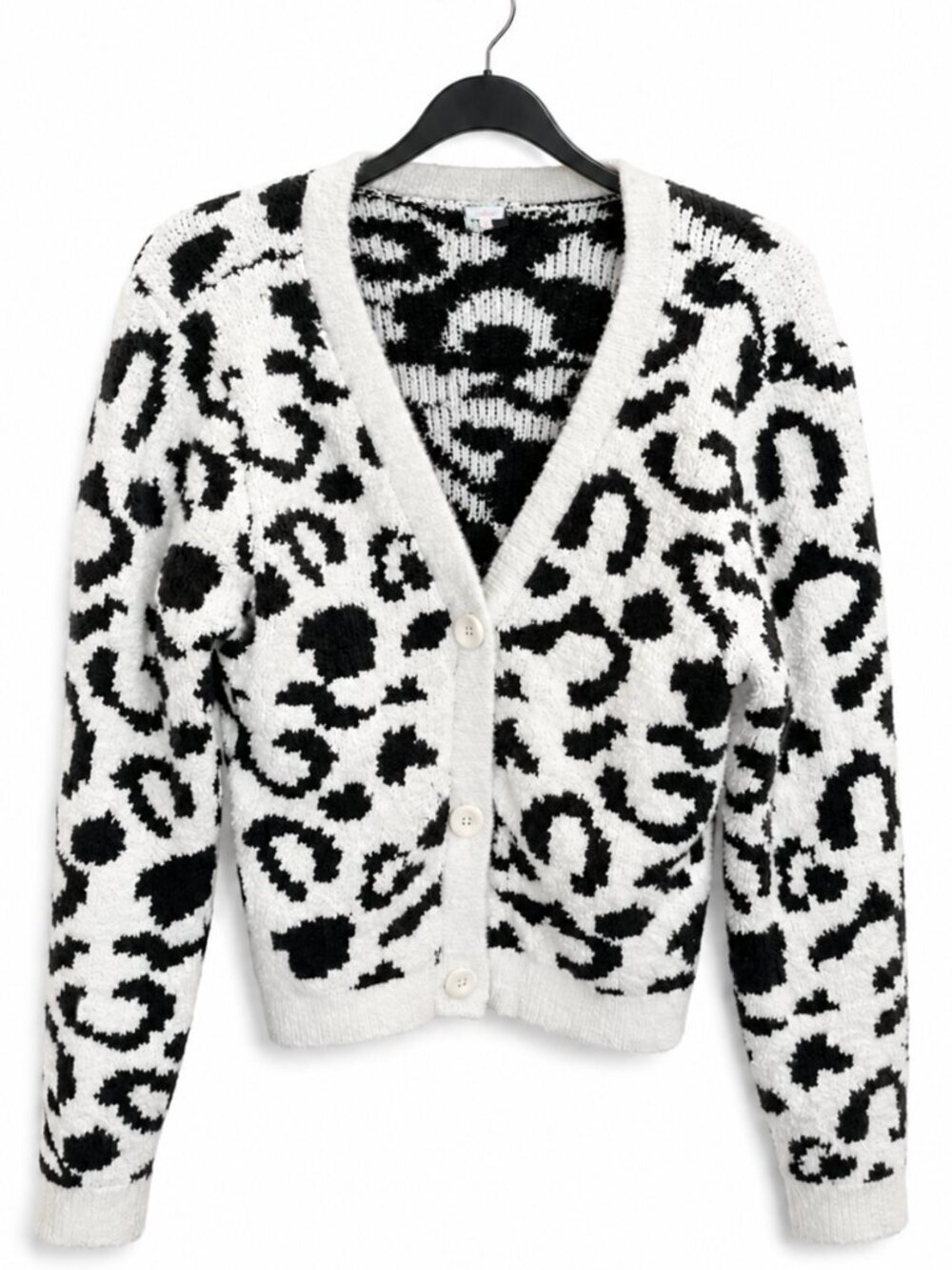 Colsie Leopard Print V-Neck Cardigan Sweater Women's Size XL Long Sleeve